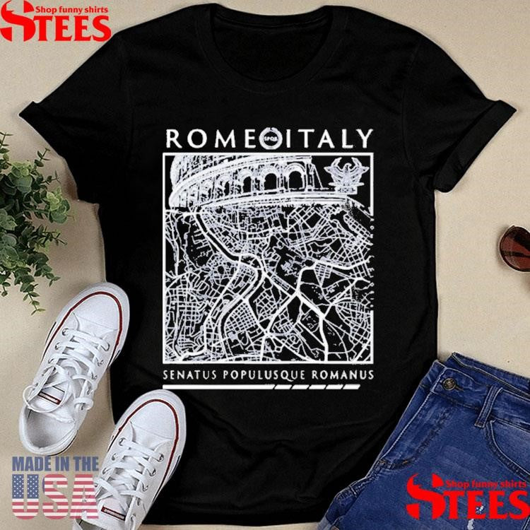 Rome Italy Map Senatus Populusque Romanus T-shirt