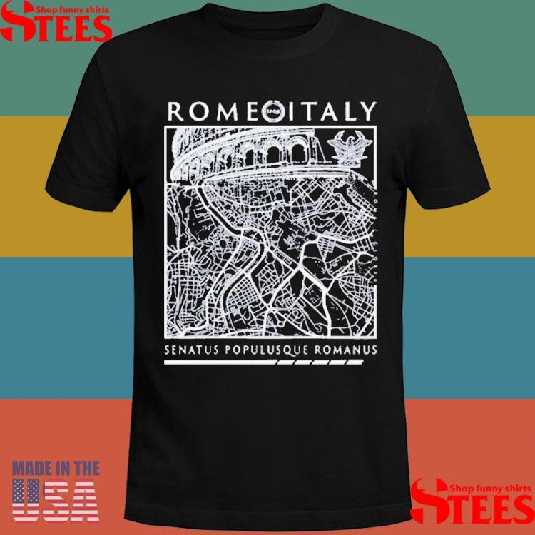Rome Italy Map Senatus Populusque Romanus T-shirt