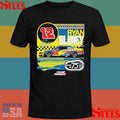 Ryan Blaney Checkered Flag Sports Navy Menards Darlington Raceway Throwback Car Shirts