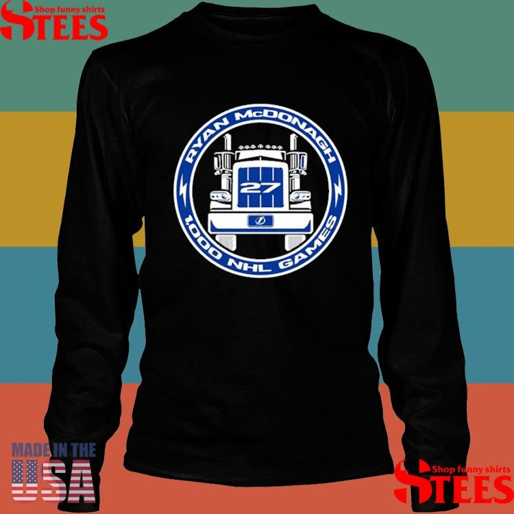 Ryan Mcdonagh 1000 Games Performance Tampa Bay Lightning Shirts