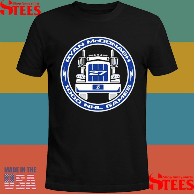 Ryan Mcdonagh 1000 Games Performance Tampa Bay Lightning Shirts