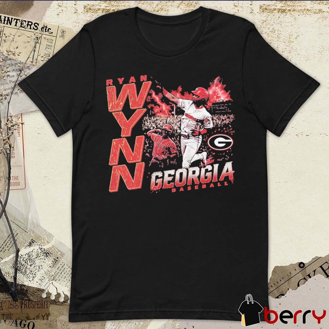 Ryan Wynn Georgia Bulldogs Baseball NCAA 2026 Electric t-shirt