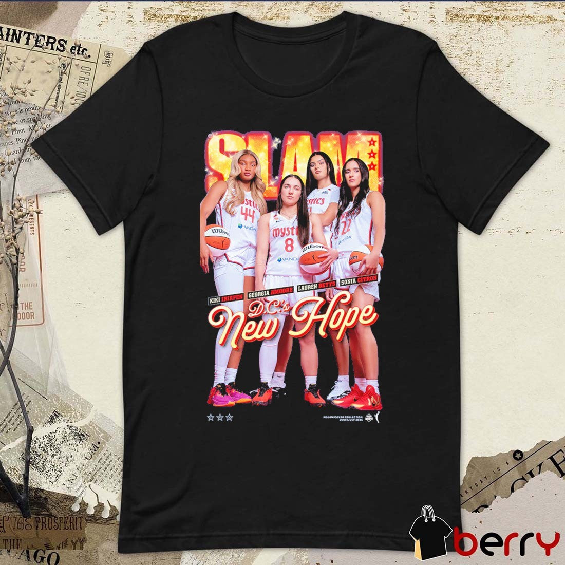 SLAM Cover Kiki Iriafen, Georgia Amoore, Lauren Betts and Sonia Citron DC’s New Hope Washington Mystics t-shirt