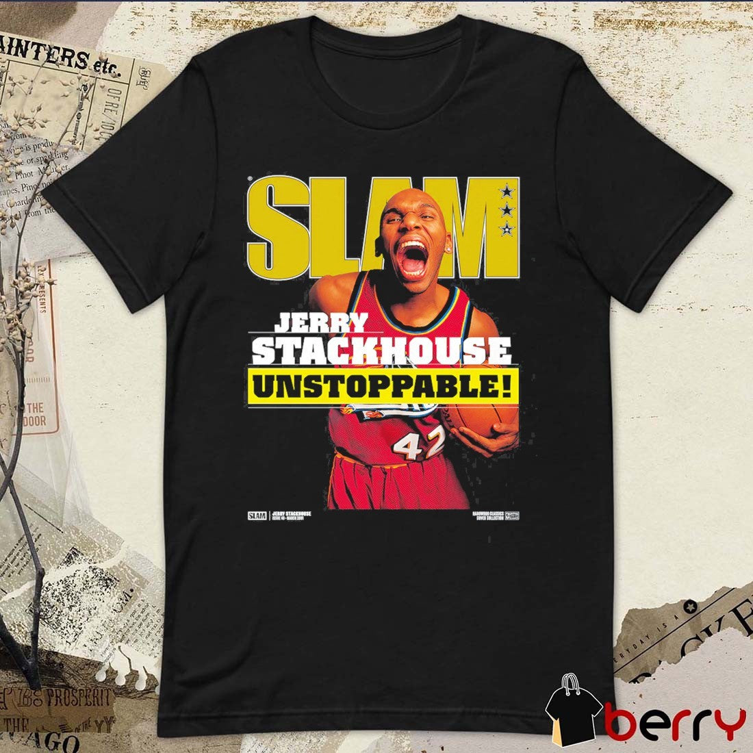 SLAM Hardwood Classics – Jerry Stackhouse Unstoppable Golden State Warriors t-shirt