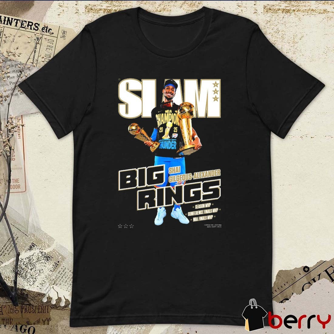 SLAM Shai Gilgeous-Alexander Oklahoma City Thunder Big Rings Season MVP Conference Finals MVP t-shirt