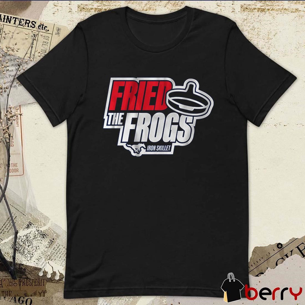 SMU Mustangs Football Fried The Frogs Iron Skillet t-shirt