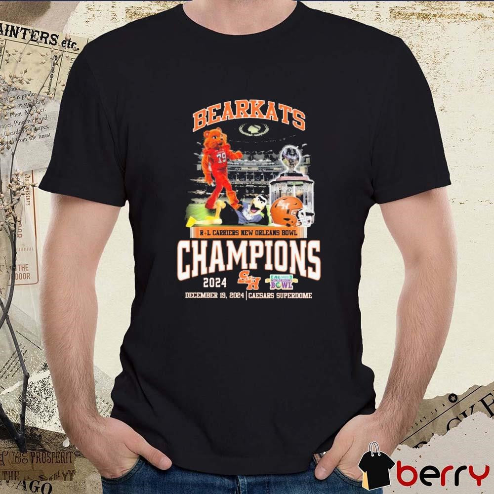 Sam Houston Bearkats RL Carriers New Orleans Bowl Champions 2024 December 19 Caesars Superdome Mascot t-shirt