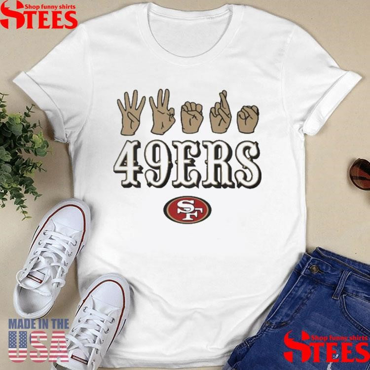 San Francisco Football 49ers Homage Scarlet Love Sign x ASL 2.0 T-shirts