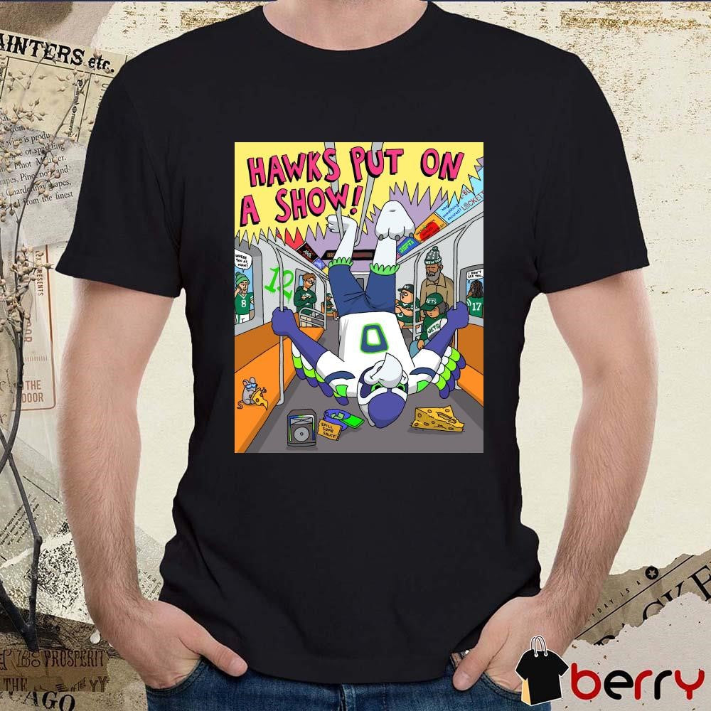 Seattle Seahawks Vs New York Jets Hawks Put On A Show Spill Some Sauce Paint Poster t-shirt