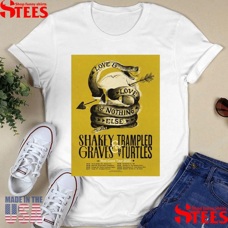 Shakey Graves And Trampled By Turtles West Coast Tour 2025 T-shirts