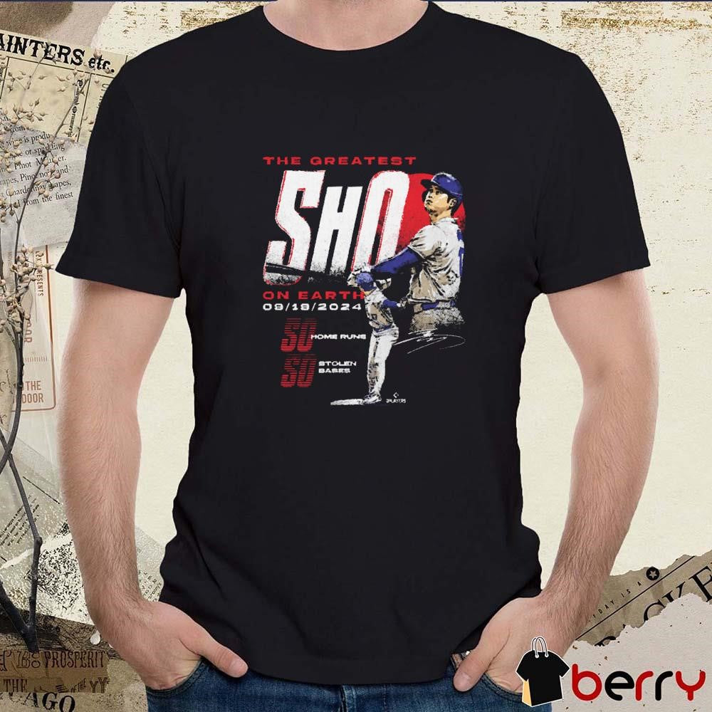 Shohei Ohtani Los Angeles Dodgers 50-50 Club The Greatest SHO On Earth 09 19 2024 Signature t-shirt