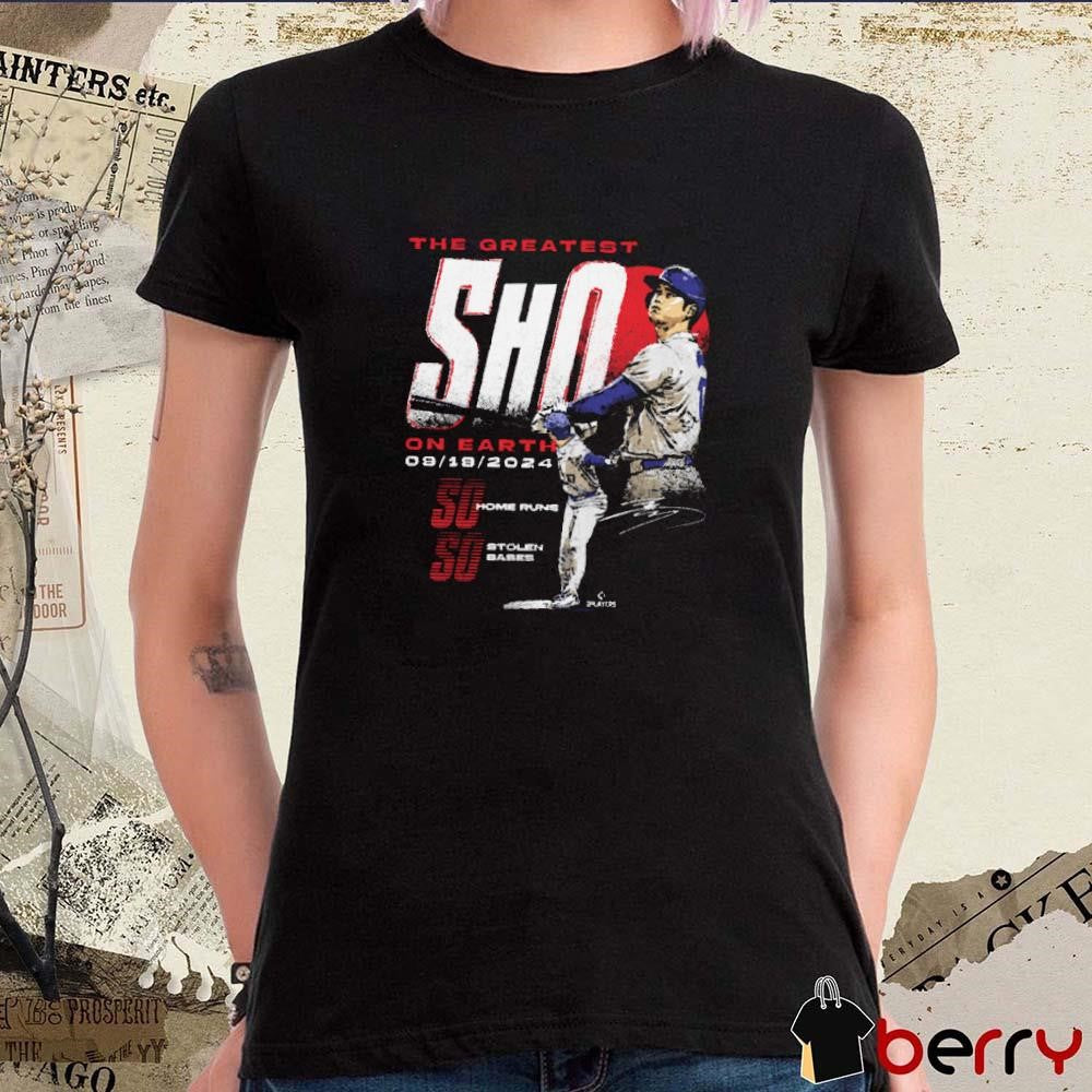 Shohei Ohtani Los Angeles Dodgers 50-50 Club The Greatest SHO On Earth 09 19 2024 Signature t-shirt