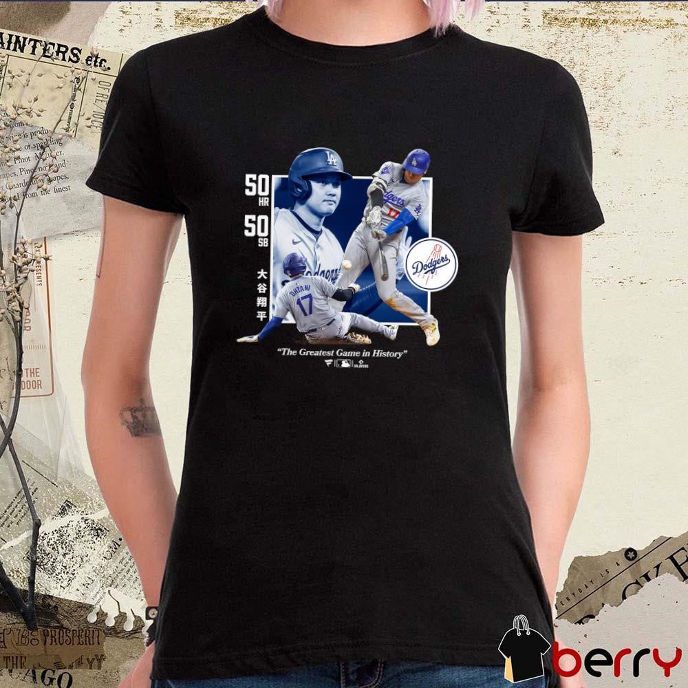 Shohei Ohtani Los Angeles Dodgers The Greatest Game In History 50 HR 50 SB t-shirt