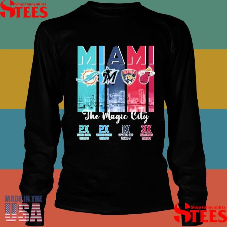 Skyline Miami Sports Dolphins Marlins Heart Florida Panthers The Magic City Shirts