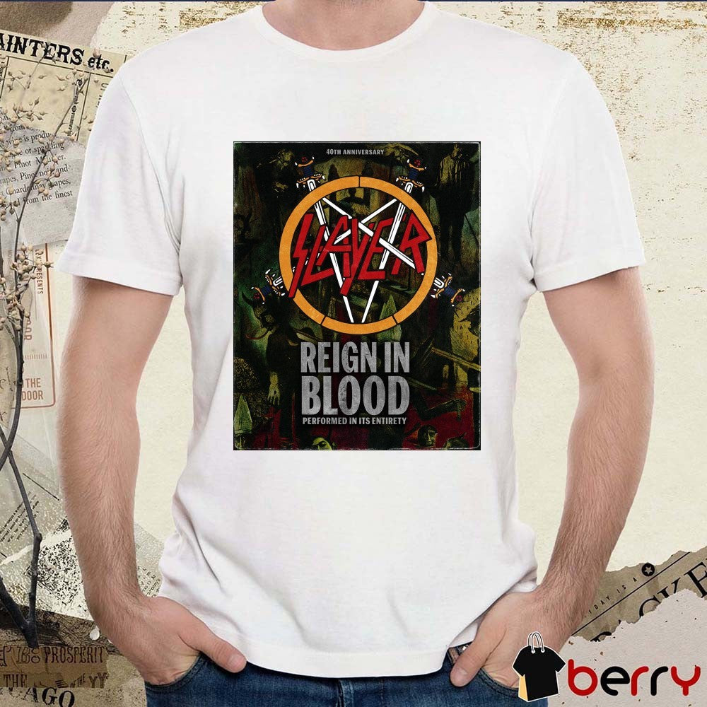 Slayer Reign in Blood 40th Anniversary Performing In Its Entirety 2026 Poster t-shirt