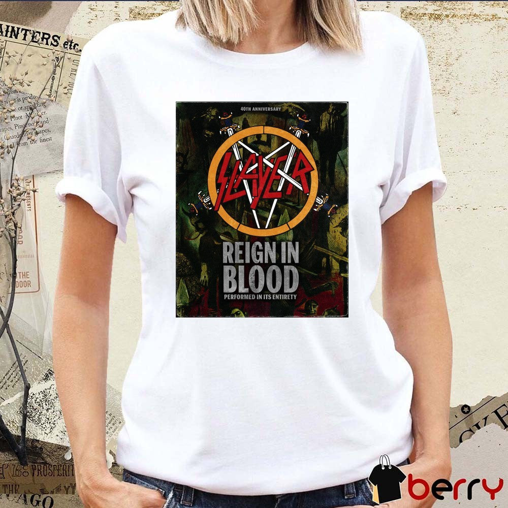 Slayer Reign in Blood 40th Anniversary Performing In Its Entirety 2026 Poster t-shirt