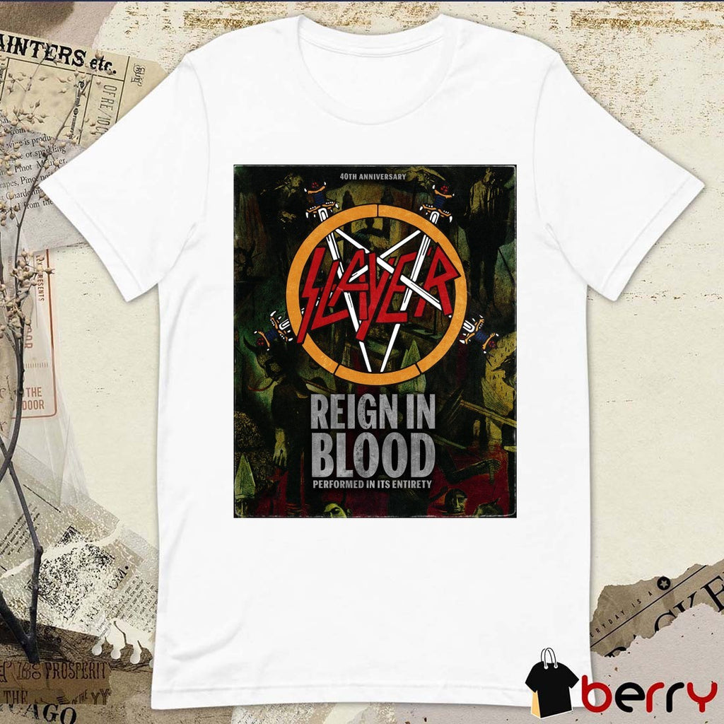 Slayer Reign in Blood 40th Anniversary Performing In Its Entirety 2026 Poster t-shirt