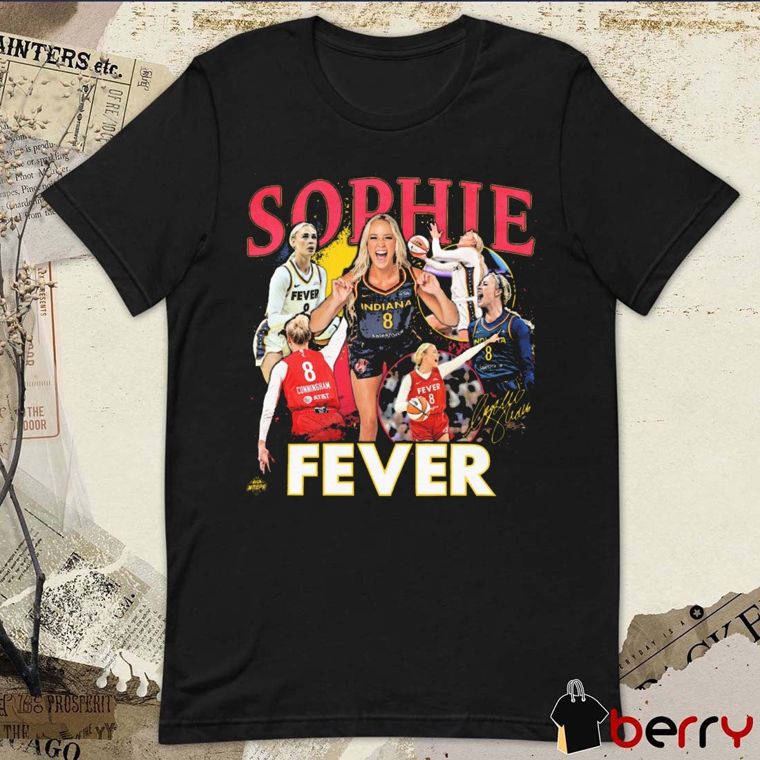 Sophie Cunningham Indiana Fever Basketball Player Crossroads Signature t-shirt