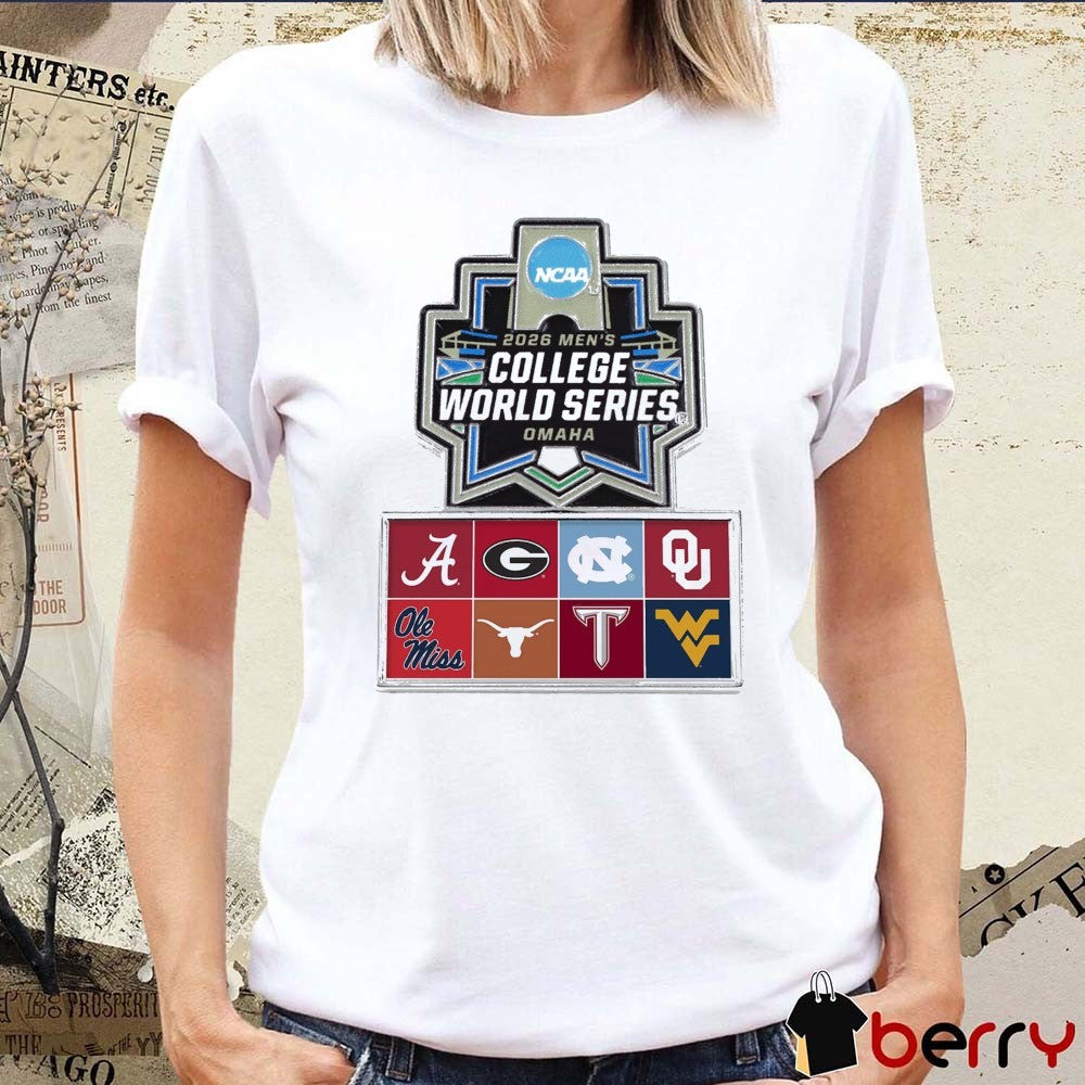 Souvenir Collectors 2026 8 Team NCAA Men’s College World Series Omaha Pin t-shirt