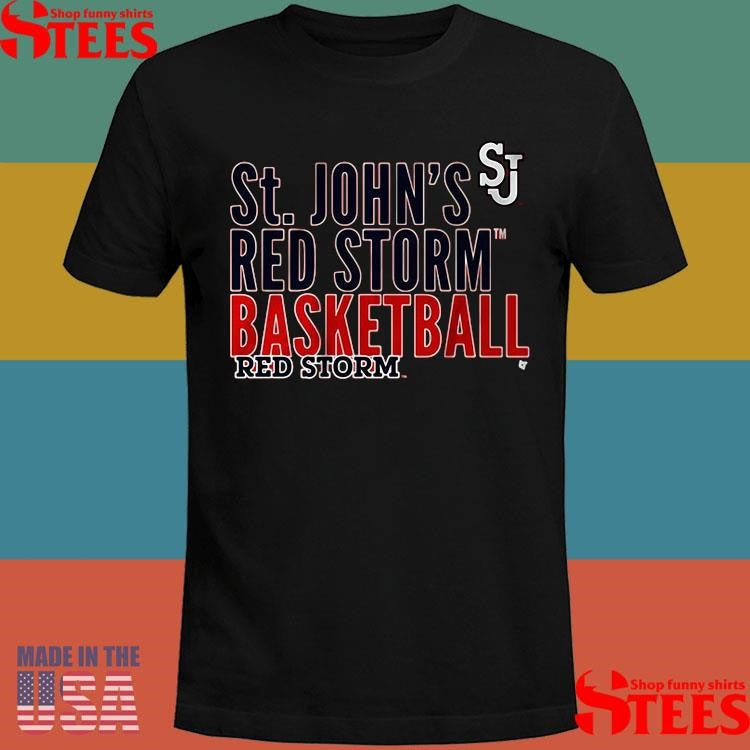 St. John’s Red Storm Basketball Text Logo Overlay Shirts