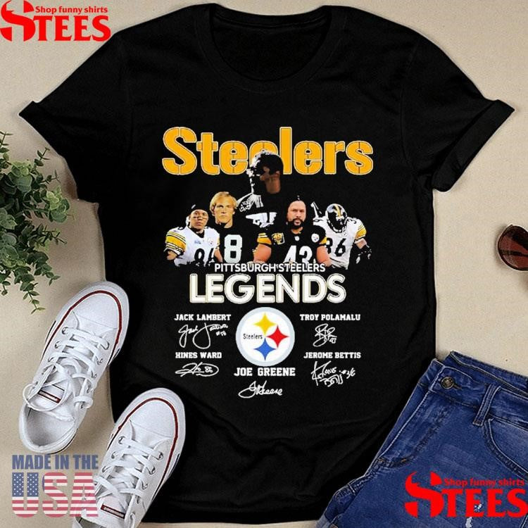 Steellers Legends Jack Lambert Troy Polamalu Joe Greene T-shirt