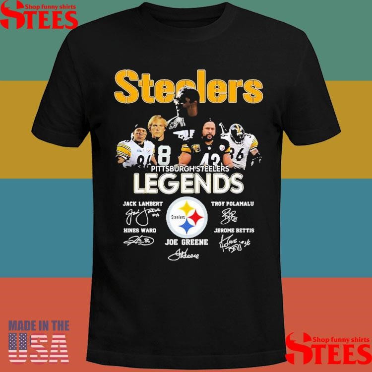 Steellers Legends Jack Lambert Troy Polamalu Joe Greene T-shirt