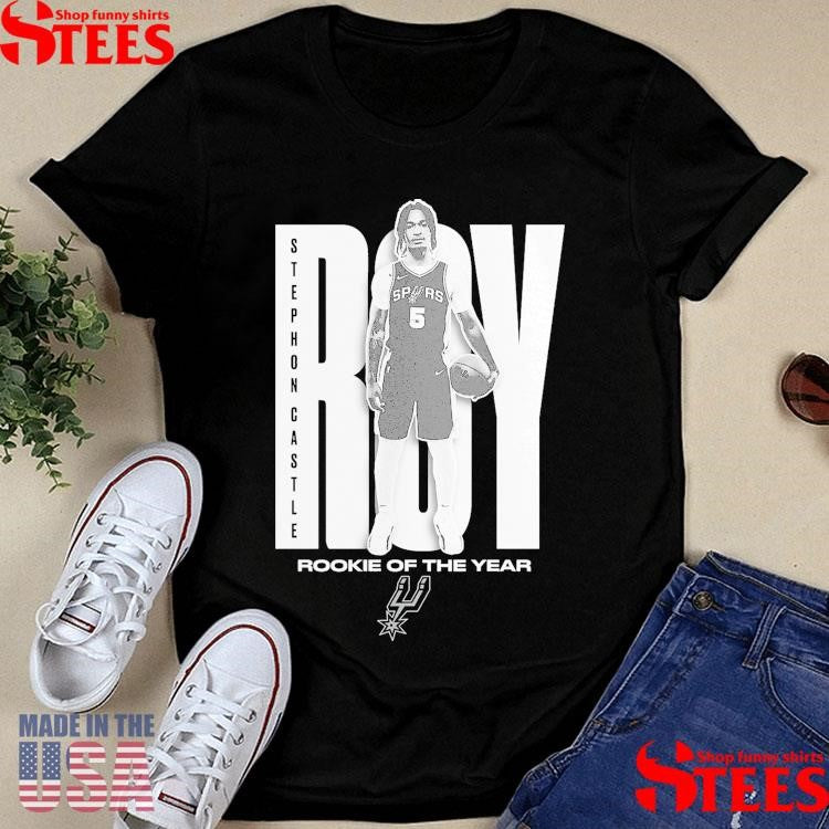 Stephon Castle San Antonio Spurs 2025 Nba Rookie Of The Year Shirts
