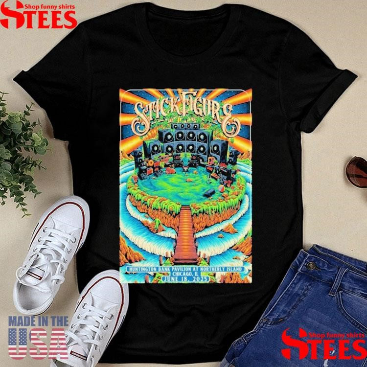 Stick Figure June 18 2025 Huntington Bank Pavilion Chicago Il T-shirt