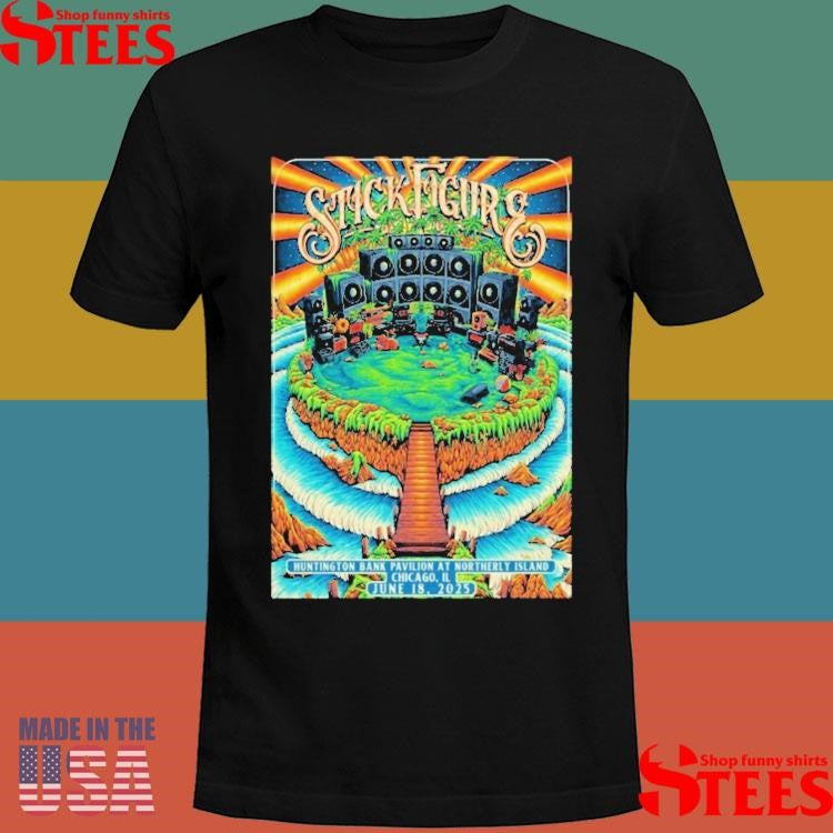 Stick Figure June 18 2025 Huntington Bank Pavilion Chicago Il T-shirt