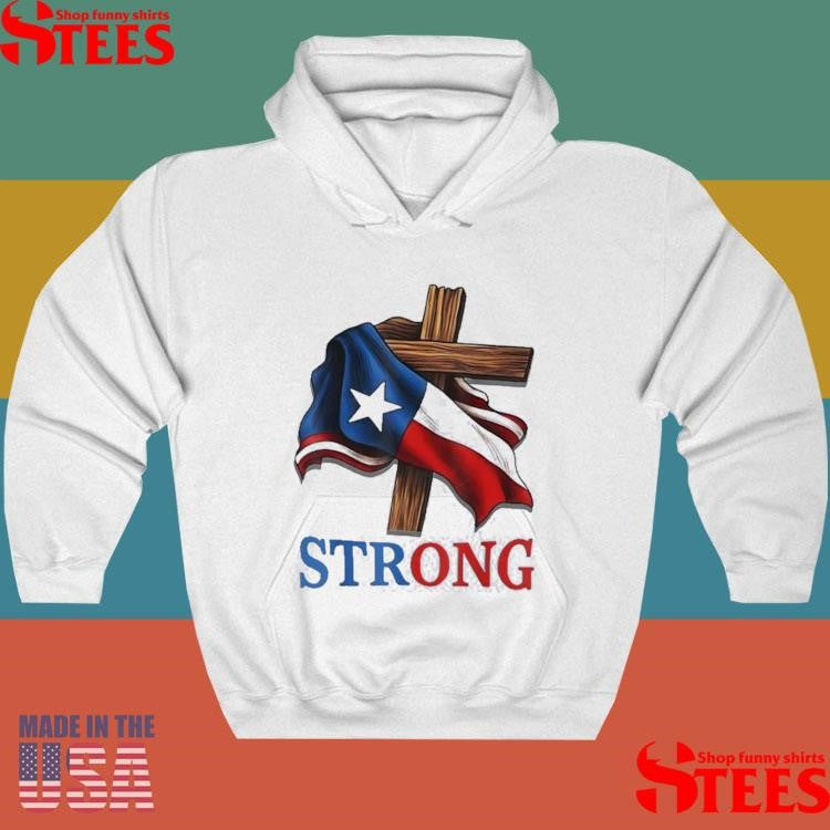 Strong Texas Flag Cross Christian Texas Pride 2025 T-shirt