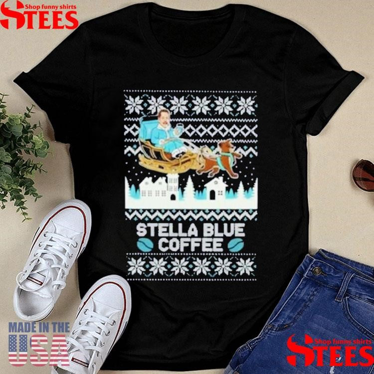 Stuart Feiner Stella Blue Coffee Christmas Ugly T-shirt