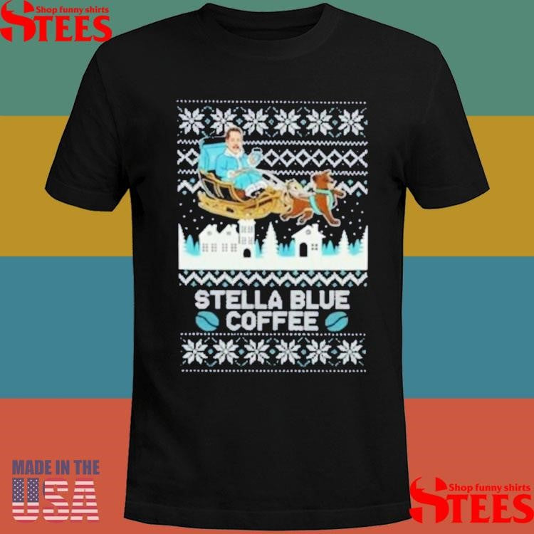 Stuart Feiner Stella Blue Coffee Christmas Ugly T-shirt