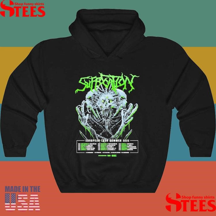 Suffocation European Tour Summer 2025 Start In Saint Maurice Fr On August 3 2025 Shirts