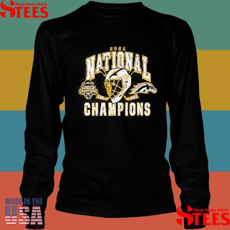 Summit Sportswear Western Michigan Broncos Brown 2025 National Mens Hockey Champions Shirts