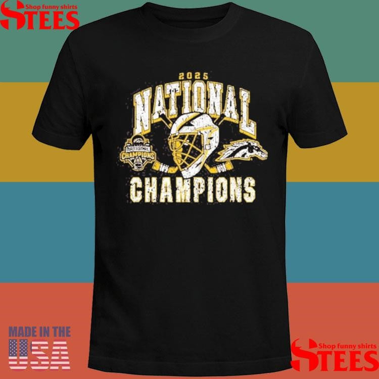 Summit Sportswear Western Michigan Broncos Brown 2025 National Mens Hockey Champions Shirts