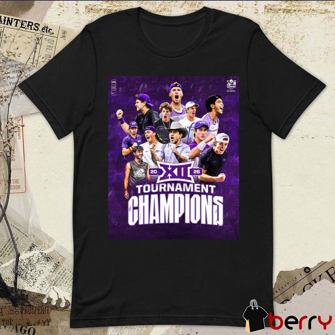 TCU Horned Frogs Men’s Tennis 2026 Big 12 Tournament Champions Poster t-shirt