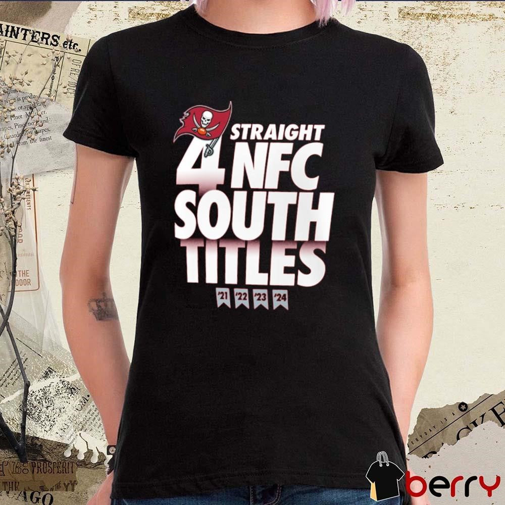 Tampa Bay Buccaneers Four-Straight NFC South Titles Division Champions ’21-’24 NFL t-shirt