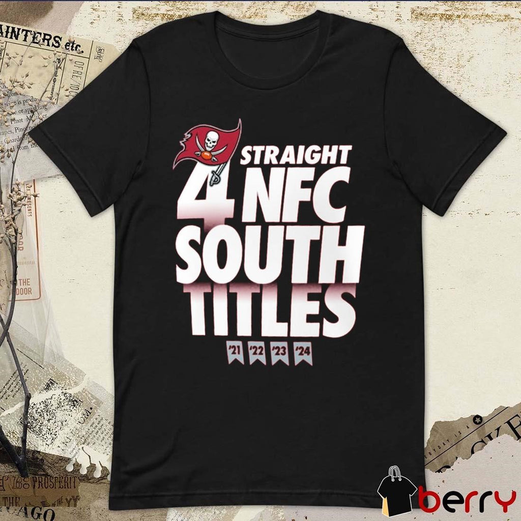 Tampa Bay Buccaneers Four-Straight NFC South Titles Division Champions ’21-’24 NFL t-shirt
