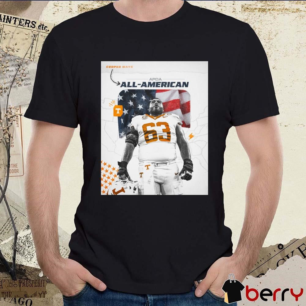 Tennessee Vols Football Cooper Mays 2024 AFCA All-America Honors Poster t-shirt
