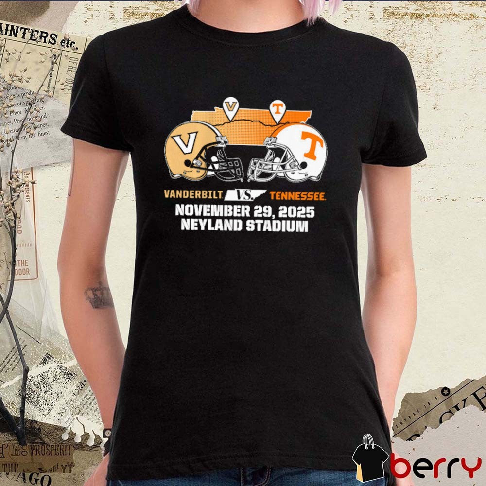 Tennessee Volunteers vs Vanderbilt Commodores November 29 2025 Matchup Neyland Stadium Helmets t-shirt