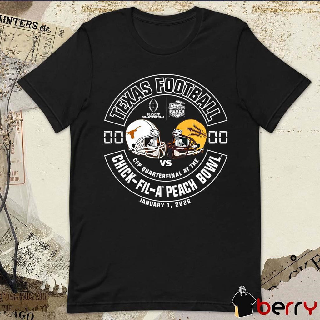 Texas Longhorns Vs Arizona State Sun Devils Score CFP Quarterfinal At The Chick-Fil-A Peach Bowl Jan 1 Helmet NCAA t-shirt