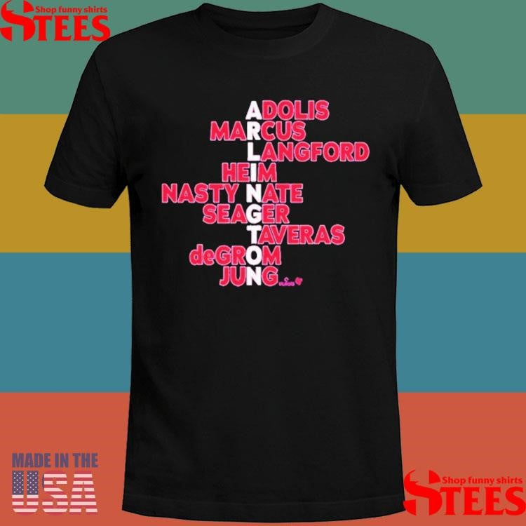 Texas Rangers Adolis Marcus Langford Heim Nasty Nate Seager Taveras Degrom Jung Arlington Names 2025 Shirts
