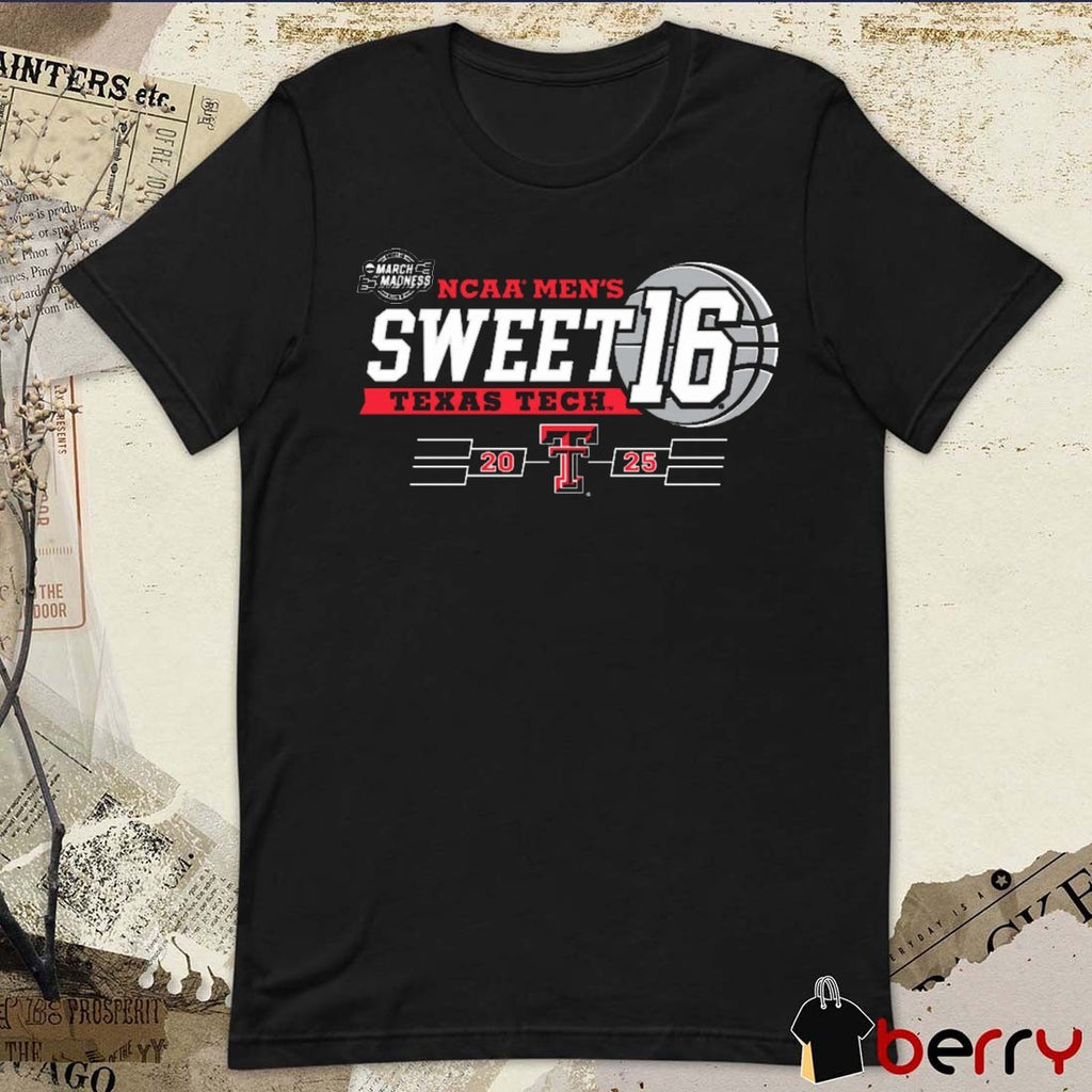 Texas Tech Red Raiders Basketball 2025 NCAA Tournament Men’s Sweet 16 March Madness Brackets t-shirt