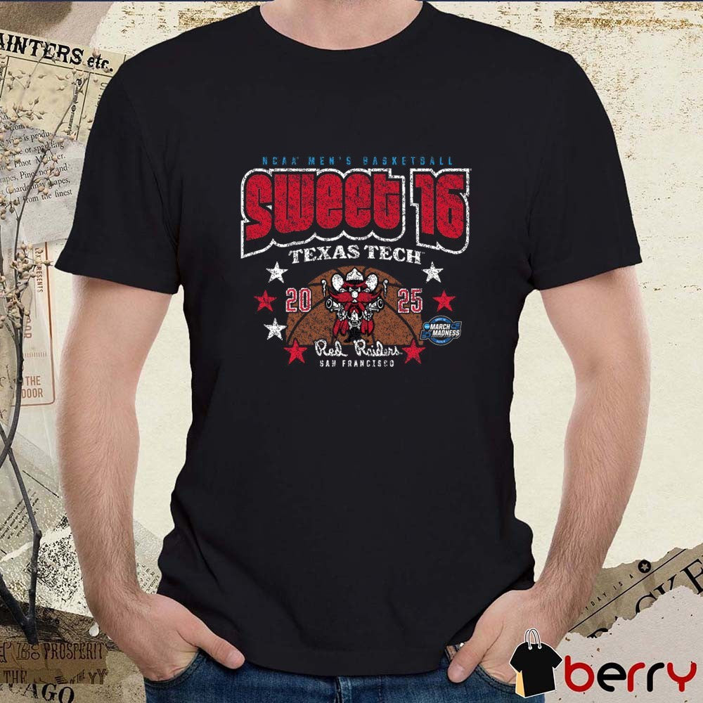 Texas Tech Red Raiders Basketball NCAA Tournament Men’s Sweet 16 March Madness Star Struck San Francisco Vintage 2025 t-shirt
