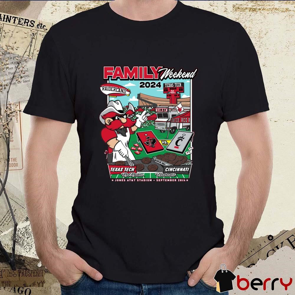 Texas Tech Red Raiders vs. Cincinnati Bearcats 2024 Family Weekend Gameday Jones AT&t Stadium Sep 28 t-shirt
