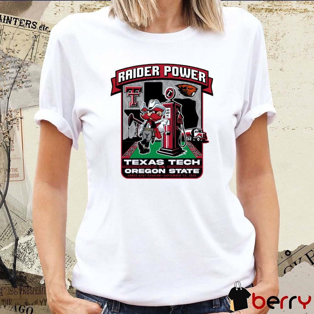 Texas Tech Red Raiders vs. Oregon State Beavers September 13 2025 Raider Power Energy Gameday t-shirt