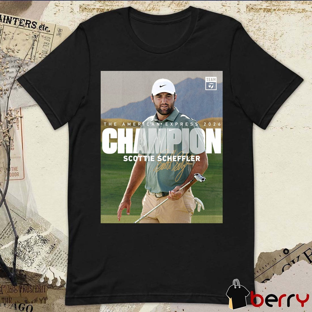 The American Express 2026 Champion Scottie Scheffler Signature Poster t-shirt