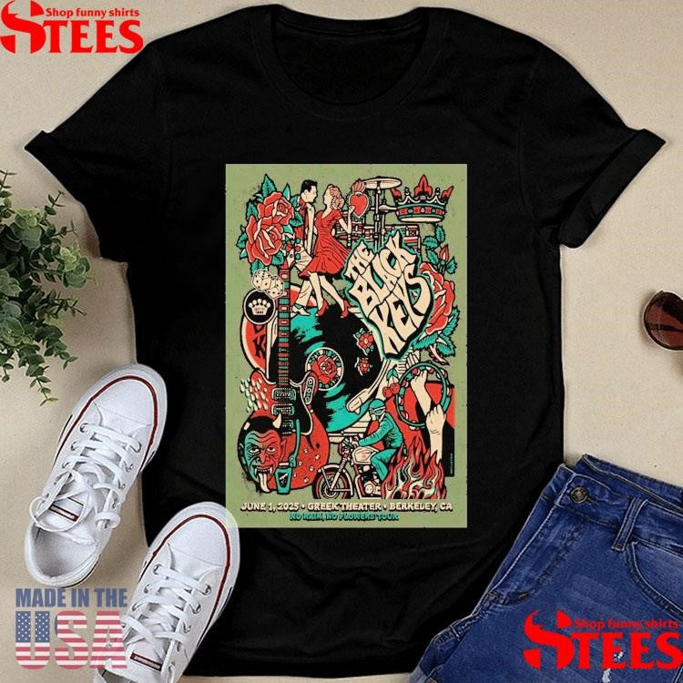 The Black Keys At Greek Theatre Berkeley On June 1 2025 No Rain No Flowers Tour Shirts
