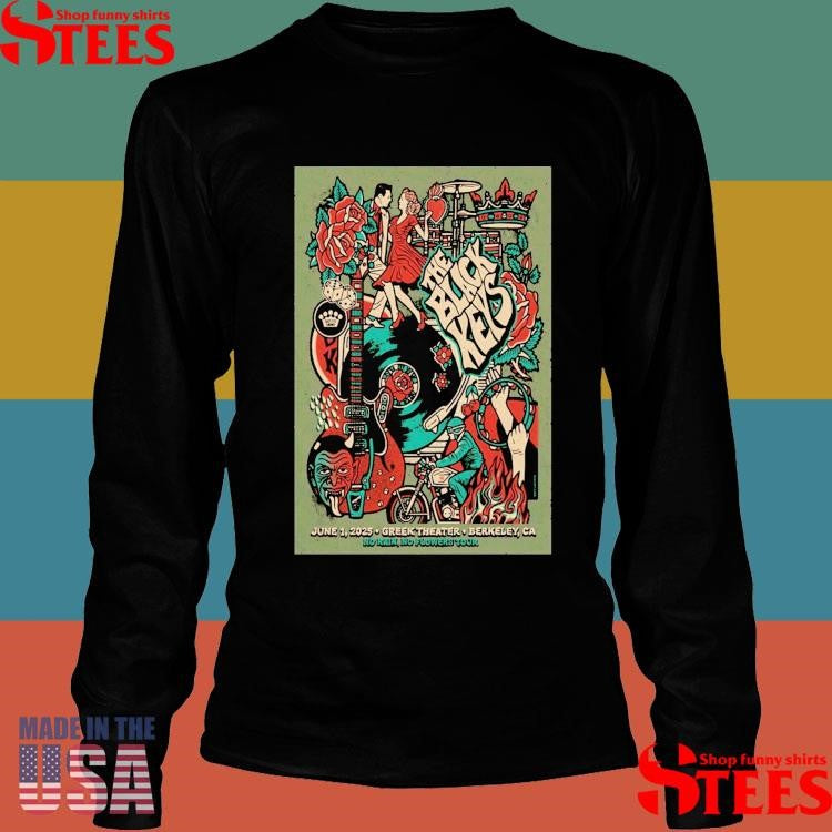 The Black Keys At Greek Theatre Berkeley On June 1 2025 No Rain No Flowers Tour Shirts