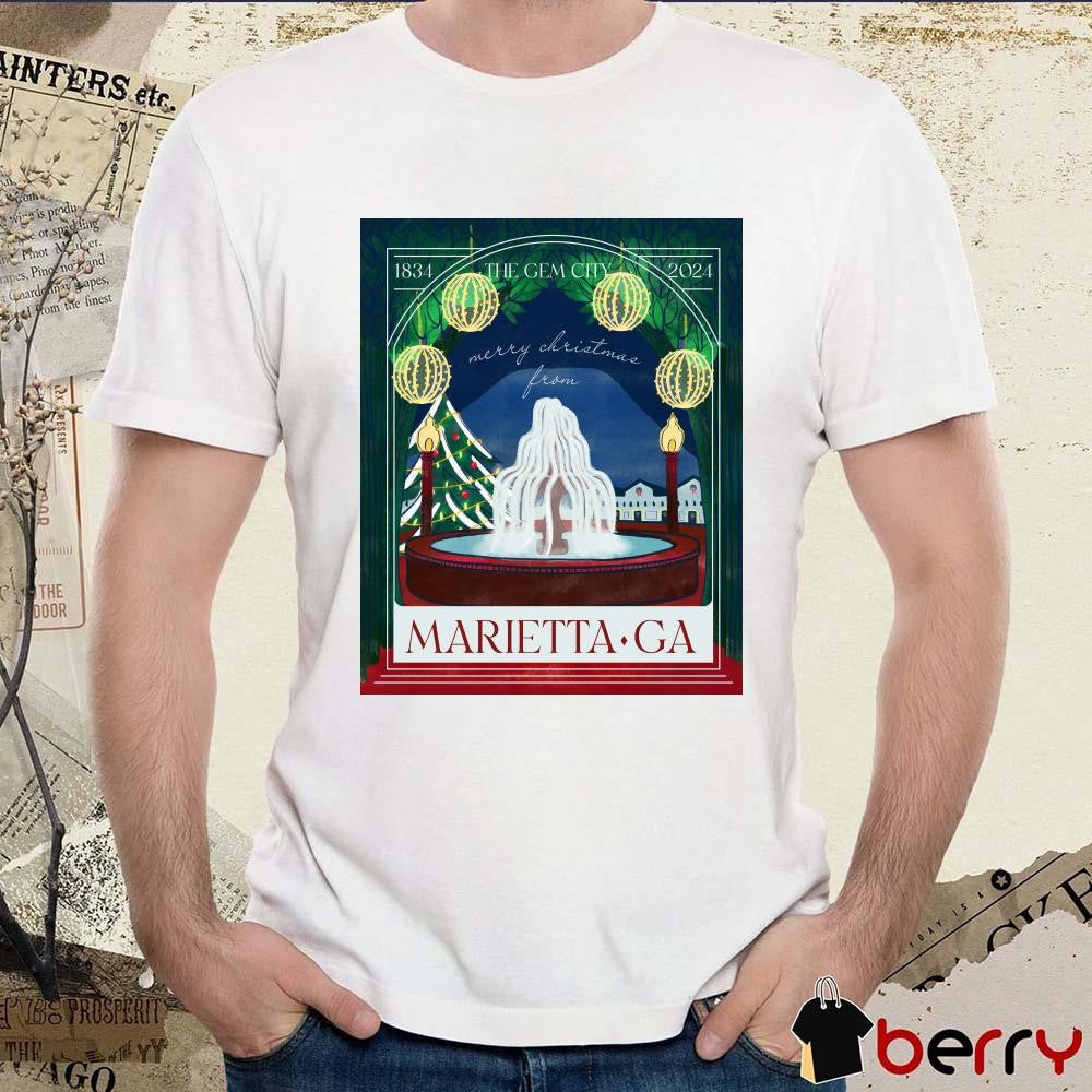The Gem City Merry Christmas From Marietta GA 1834 – 2024 Poster t-shirt